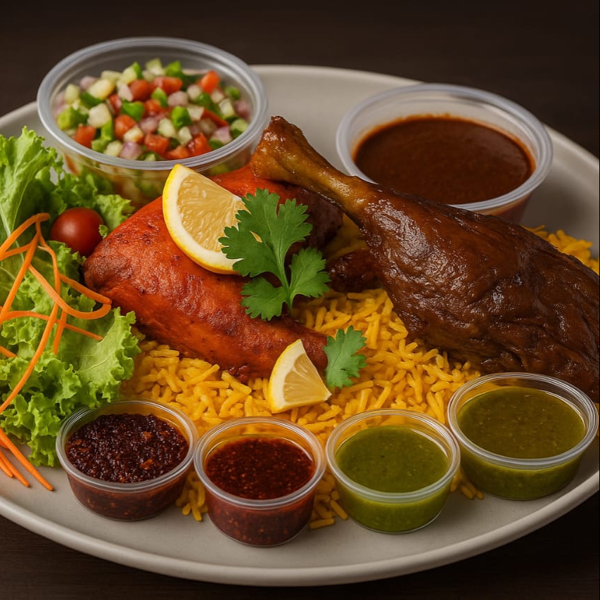 Nasi Arab Whole Leg Chicken dan Lamb Shank untuk 2 orang