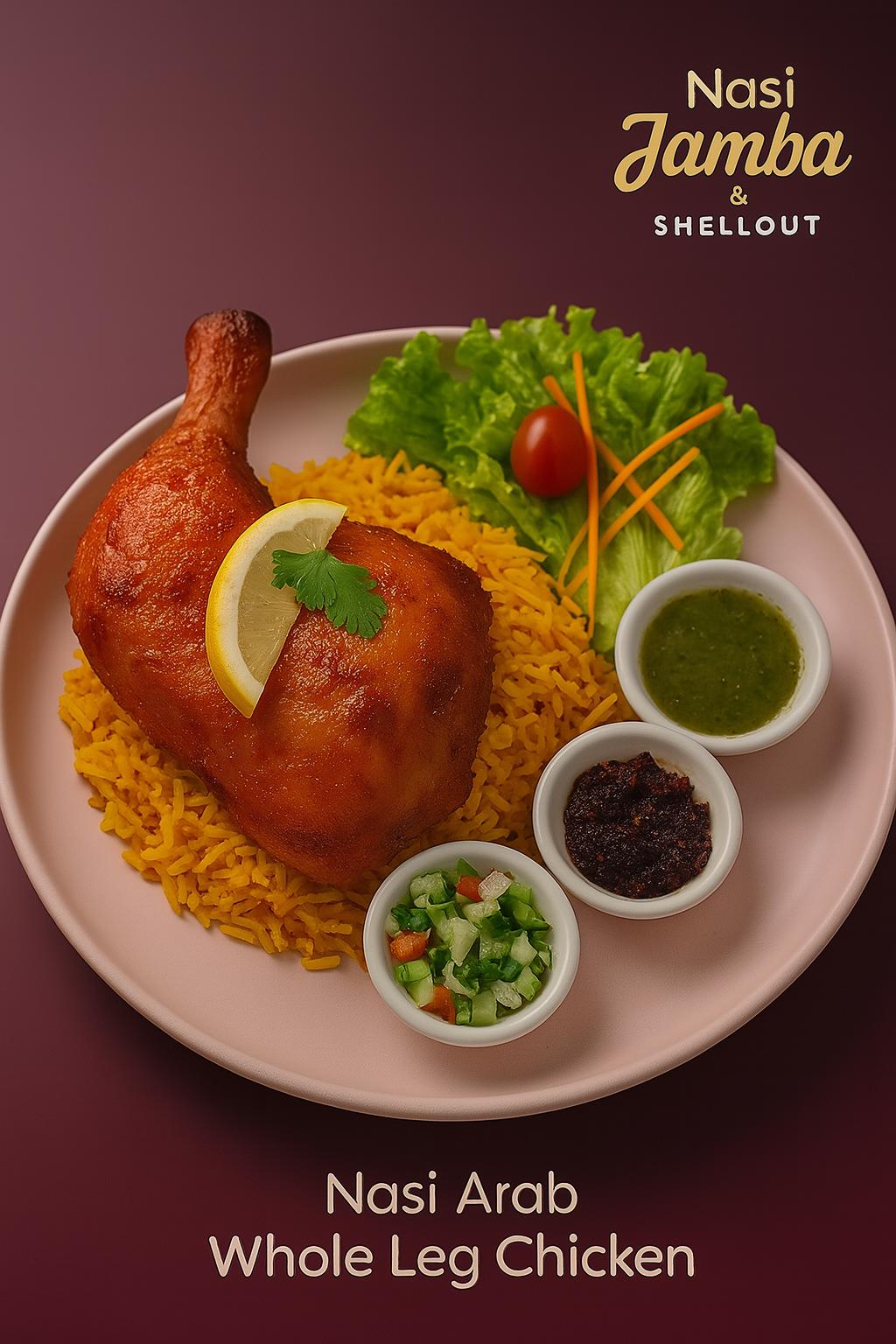 Nasi Arab Whole Leg Chicken Mandy di Nasi Jamba & Shellout, Puchong